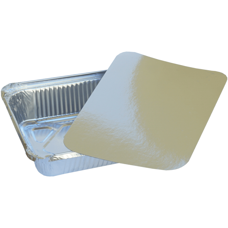 Set 100 tavite din aluminiu, capac inclus, rezistente la temperaturi ridicate, 21 x 14 x 4 CM